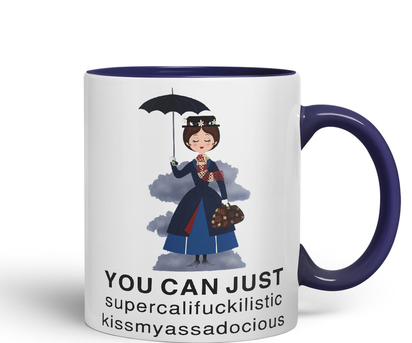 Vixar You Can Just Supercalifuckilistic Kissmyassadocious Mary Poppins Ceramic 330 ml Coloured Mug Cup Gift Tea Coffee Christmas Office Home Funny Joke