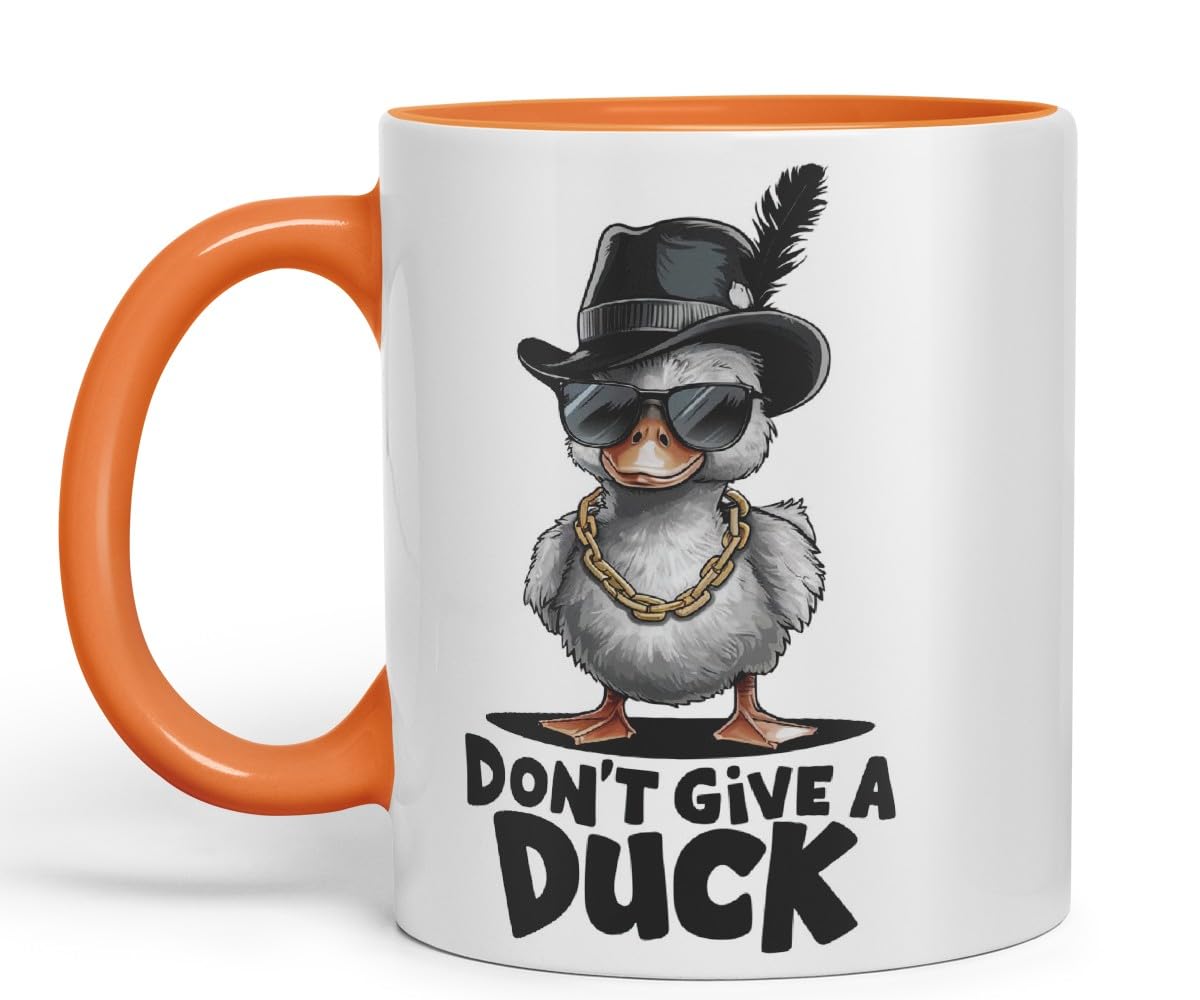 Vixar Don’t Give a Duck – Coloured Ceramic Mug Cup Gift, 11oz (Black)