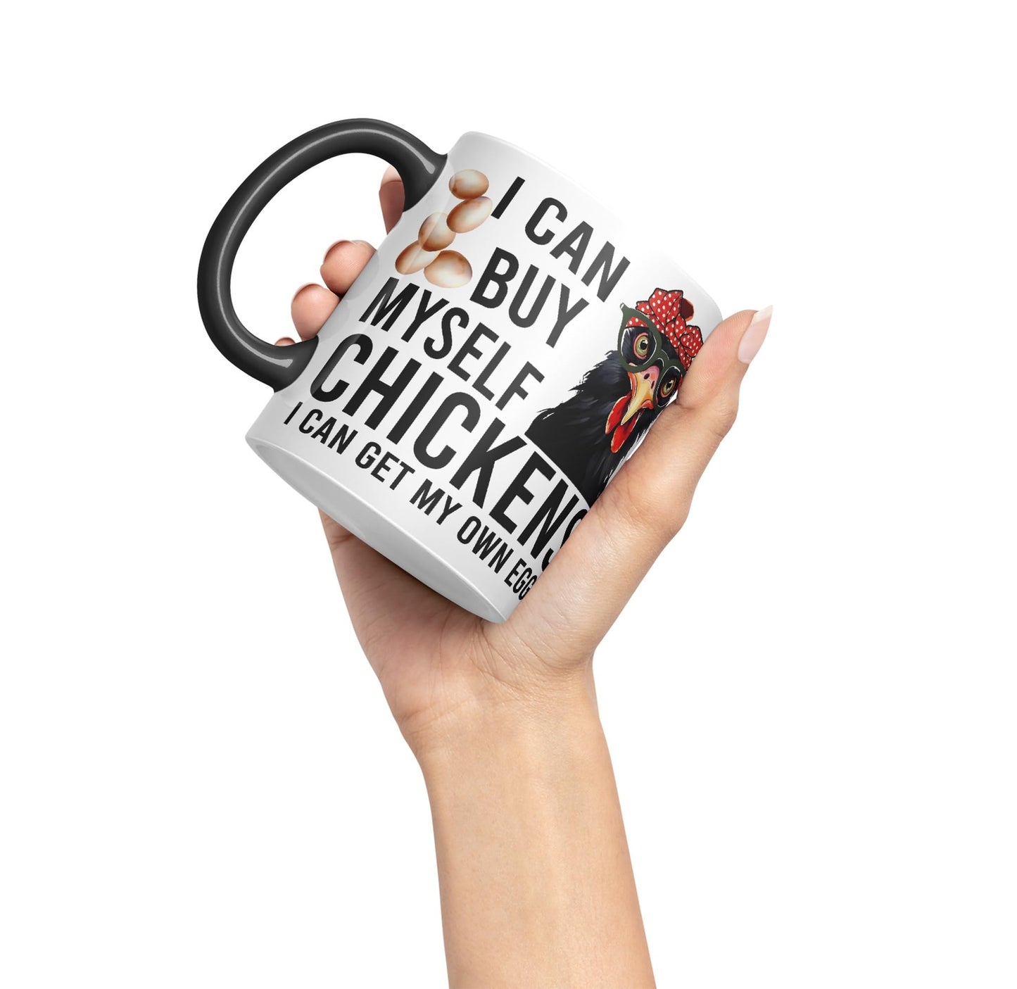 Vixar I can Buy Myself Chickens Sarcastic Joke Ceramic Coloured Mug Cup for Tea Coffee Hot Brew 330ml 11oz