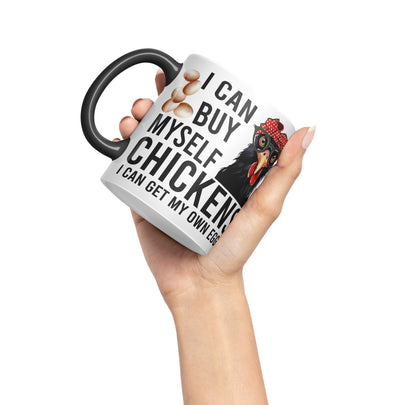 Vixar I can Buy Myself Chickens Sarcastic Joke Ceramic Coloured Mug Cup for Tea Coffee Hot Brew 330ml 11oz