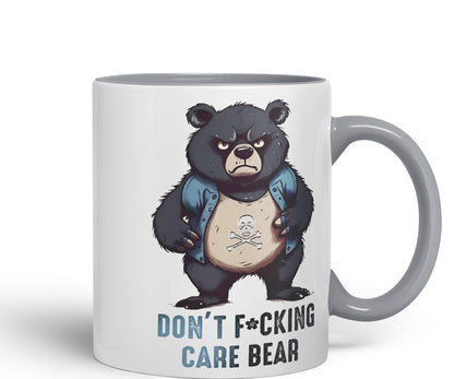 Vixar Don't F**g Care Bear Sarcastic Joke Ceramic Coloured Mug Cup for Tea Coffee Hot Brew 330ml 11Oz