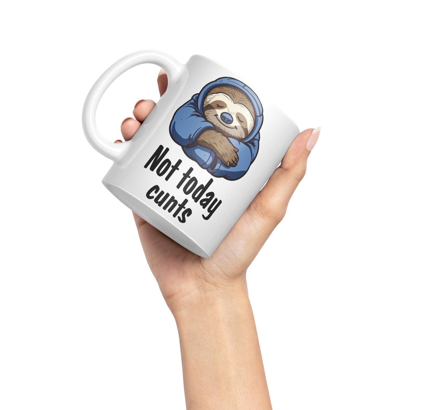 Not Today c.. Sloth Sarcastic Joke Gift Ceramic Coloured Mug Cup for Tea Coffee Hot Brew 330ml 11Oz