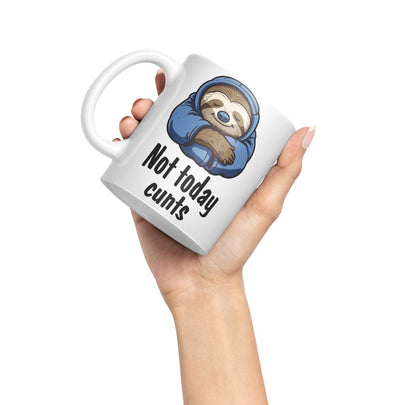 Not Today c.. Sloth Sarcastic Joke Gift Ceramic Coloured Mug Cup for Tea Coffee Hot Brew 330ml 11Oz