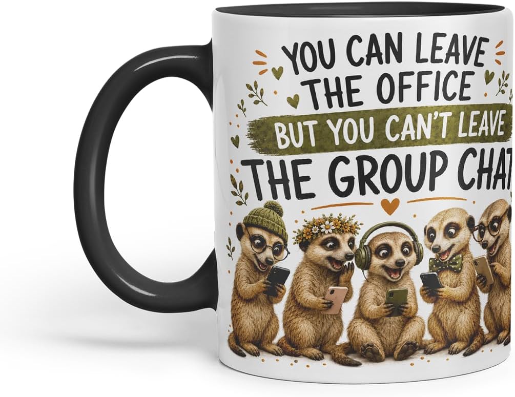 Vixar You Can't Leave the Group Chat Mug – Funny Coworker Leaving Colleague Goodbye Gift, 11oz (Black)