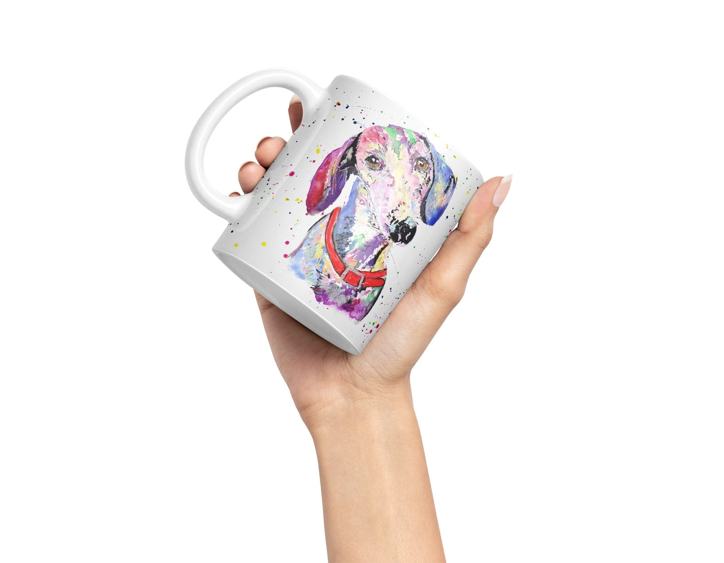 Vixar Dachshund Dog Pet Animals Watercolour Art Coloured Mug Cup Gift Birthday Work Office Tea Coffee