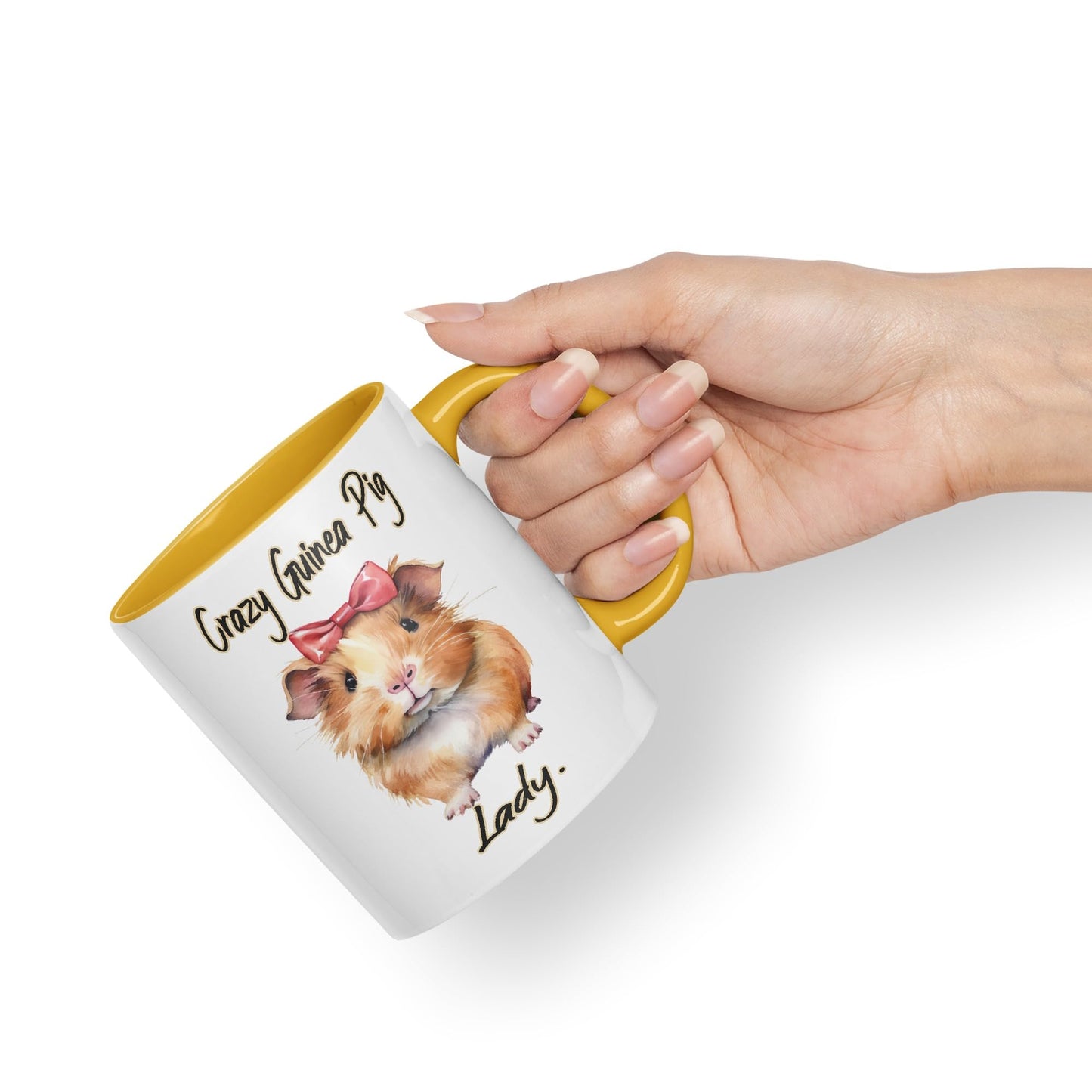Crazy Guinea Pig Lady Joke sarkasm Sarcastic Ceramic Coloured Mug Cup for Tea Coffee Hot Brew 330ml 11Oz Gift