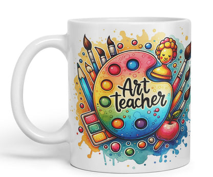 Vixar Art Teacher Mug Thank You, End of School Gift Ceramic Coloured Mug Cup for Tea Coffee Hot Brew 330ml 11Oz Gift