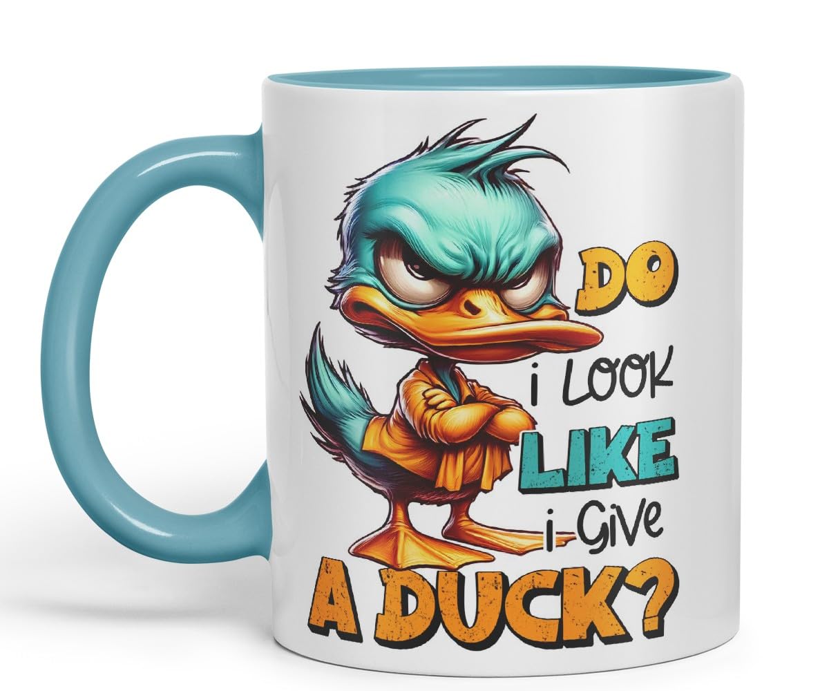 Vixar Do I Look Like I Give a Duck? Coloured Ceramic Mug Cup 11oz Funny Sarcastic Gift (Black)