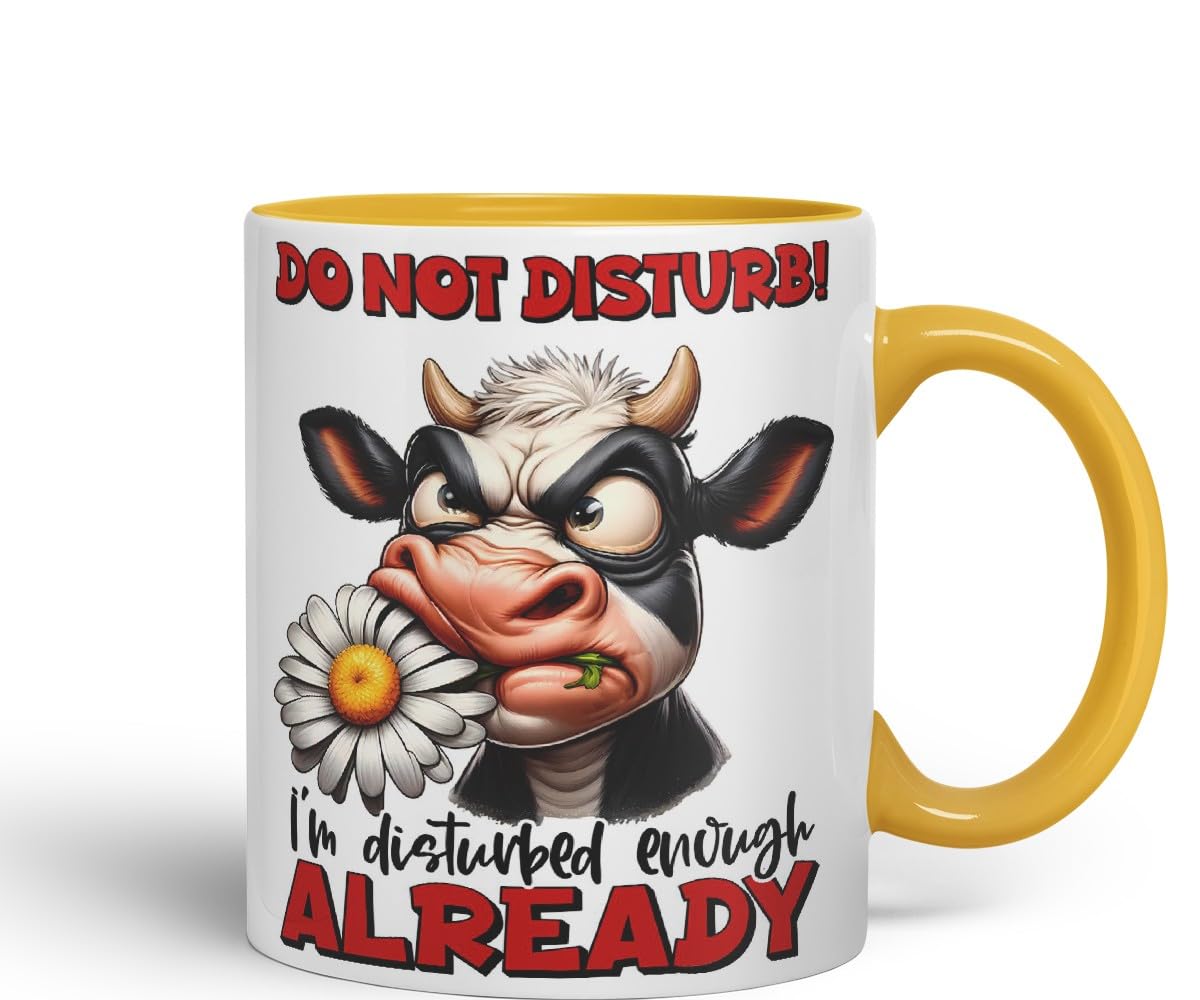 Vixar Do Not Disturb – I’m Disturbed Enough Already Coloured Ceramic Mug Cup 11oz Funny Sarcastic Gift (Black)