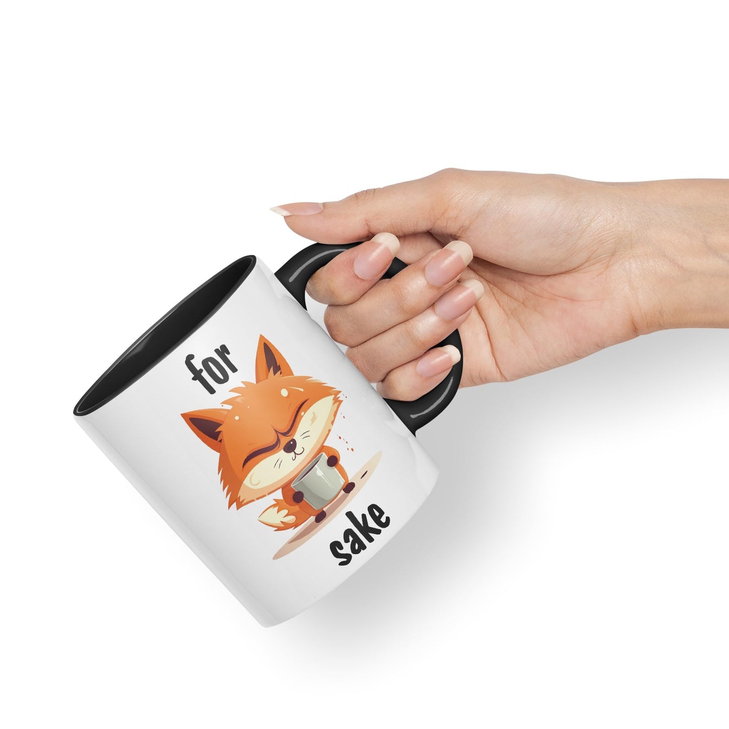 for Fox Sake Sarcastic Joke Ceramic Coloured Mug Cup for Tea Coffee Hot Brew 330ml 11Oz