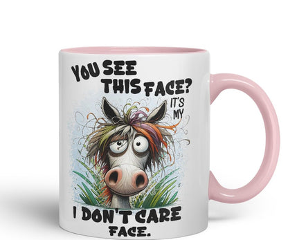 Vixar You See This Face It’s My I Don’t Care Face Funny Highland Cow Coloured Mug Cup 11oz (Black)