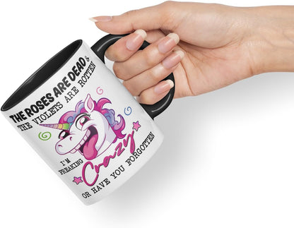 Vixar A Little Crazy but Worth It – Funny Unicorn Coloured Mug Cup 11oz (Black)