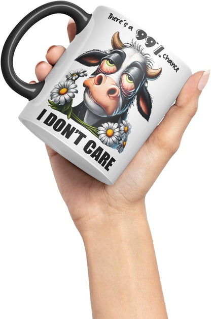 Vixar There’s a 99% Chance I Don’t Care Coloured Ceramic Mug Cup 11oz Funny Sarcastic Gift (Black)