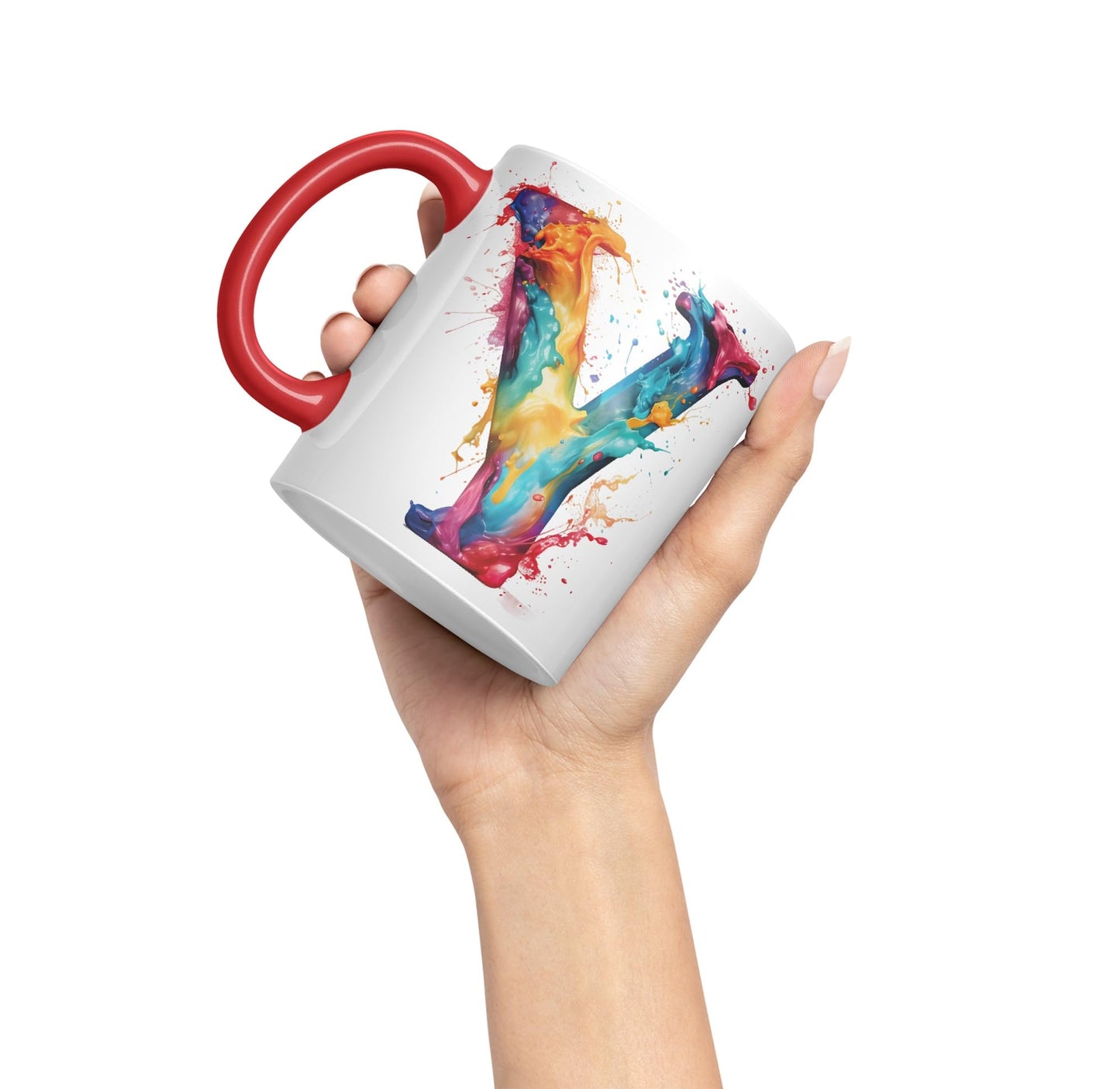 Letter Y mug, Alphabet Letter R Monogram watercolour Ceramic Coloured Mug Cup for Tea Coffee Hot brew 330ml 11Oz Gift