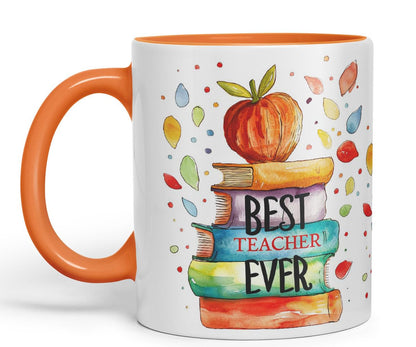 Vixar Best Teacher Mug Thank You, End of School Gift Ceramic Coloured Mug Cup for Tea Coffee Hot Brew 330ml 11Oz Gift Bta1