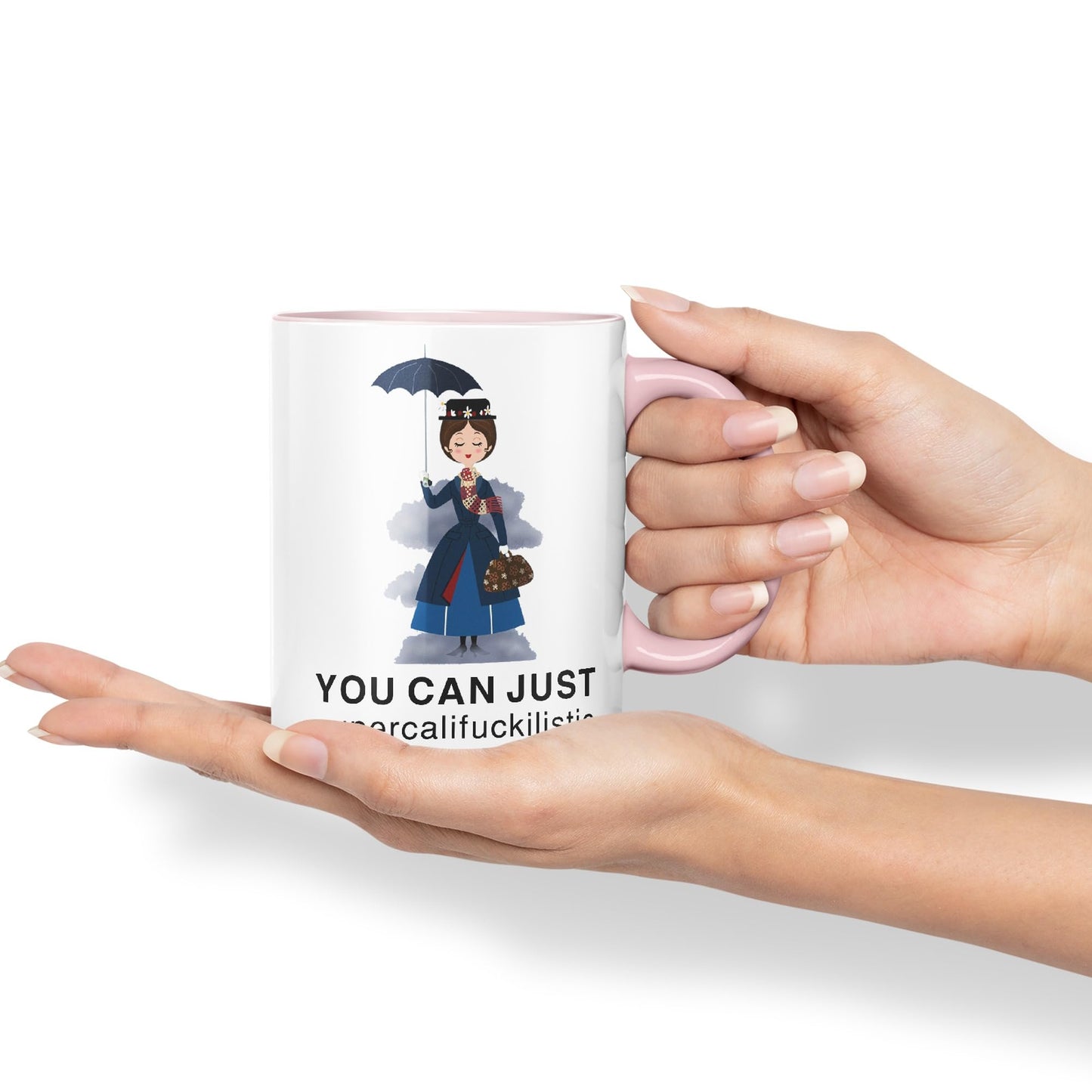 Vixar You Can Just Supercalifuckilistic Kissmyassadocious Mary Poppins Ceramic 330 ml Coloured Mug Cup Gift Tea Coffee Christmas Office Home Funny Joke