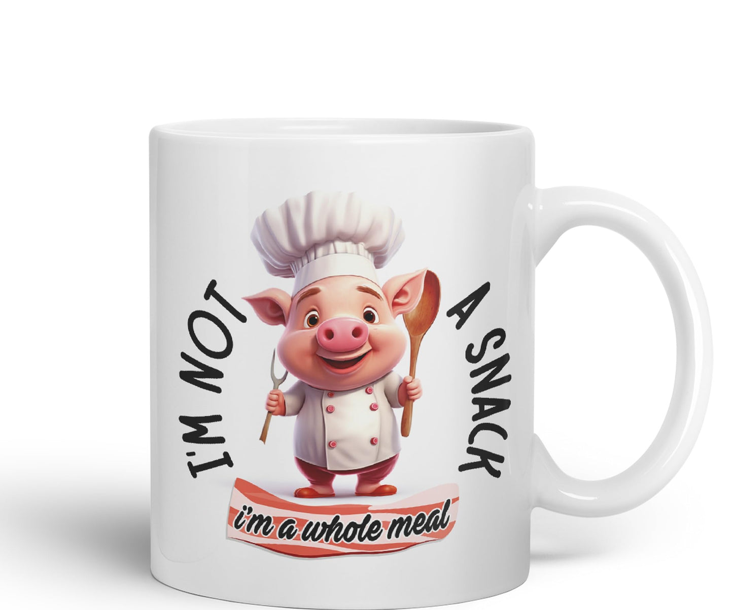 I'm Not a Snack. I'm a Whole Meal Pig Joke sarkasm Sarcastic Ceramic Coloured Mug Cup for Tea Coffee Hot Brew 330ml 11Oz Gift