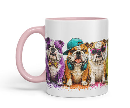 Vixar English Bulldog Dog Mug – Cute Bulldog Coloured Ceramic Mug Cup Gift, 11oz (Black)
