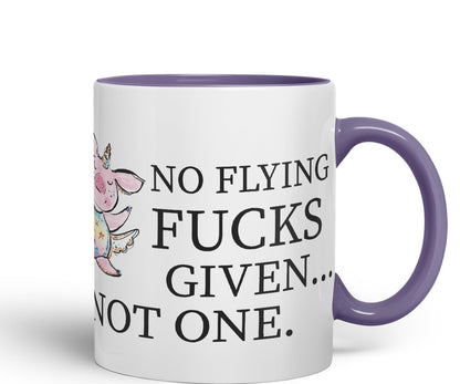 No Flying F.., Given… Not one Unicorn Pig Joke Sarcastic Ceramic Coloured Mug Cup for Tea Coffee Hot Brew 330ml 11Oz