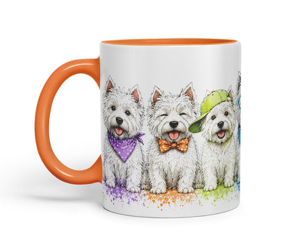 Vixar Westie Dog Mug – Cute West Highland Terrier Coloured Ceramic Mug Cup Gift, 11oz (Black)