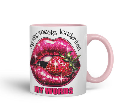 Vixar My Vibe Speaks Louder Mug – Coloured Ceramic Mug Cup Gift, 11oz (Black)