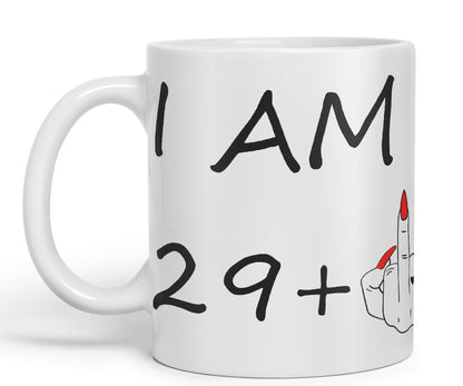 Vixar I am 29 + 1 Woman Hand Ceramic 330 ml, 11oz Coloured Mug Cup Gift Coffee Tea Happy Birthday Turning 30 Years Old as a Joke Celebration 30th Birthday Gift idea