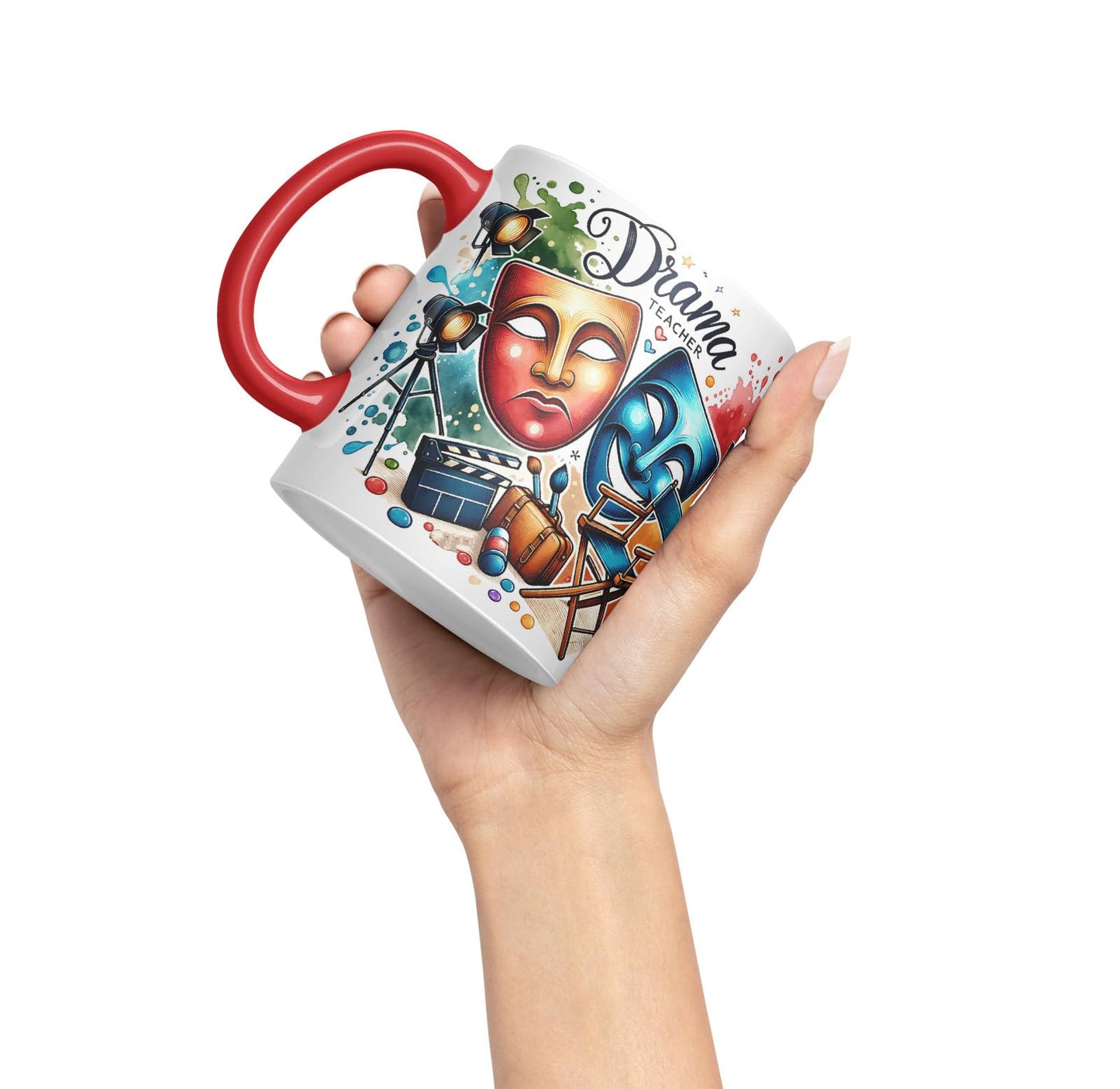Vixar Drama Teacher Mug Thank You, End of School Gift Ceramic Coloured Mug Cup for Tea Coffee Hot Brew 330ml 11Oz Gift