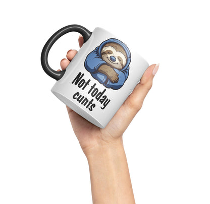 Not Today c.. Sloth Sarcastic Joke Gift Ceramic Coloured Mug Cup for Tea Coffee Hot Brew 330ml 11Oz