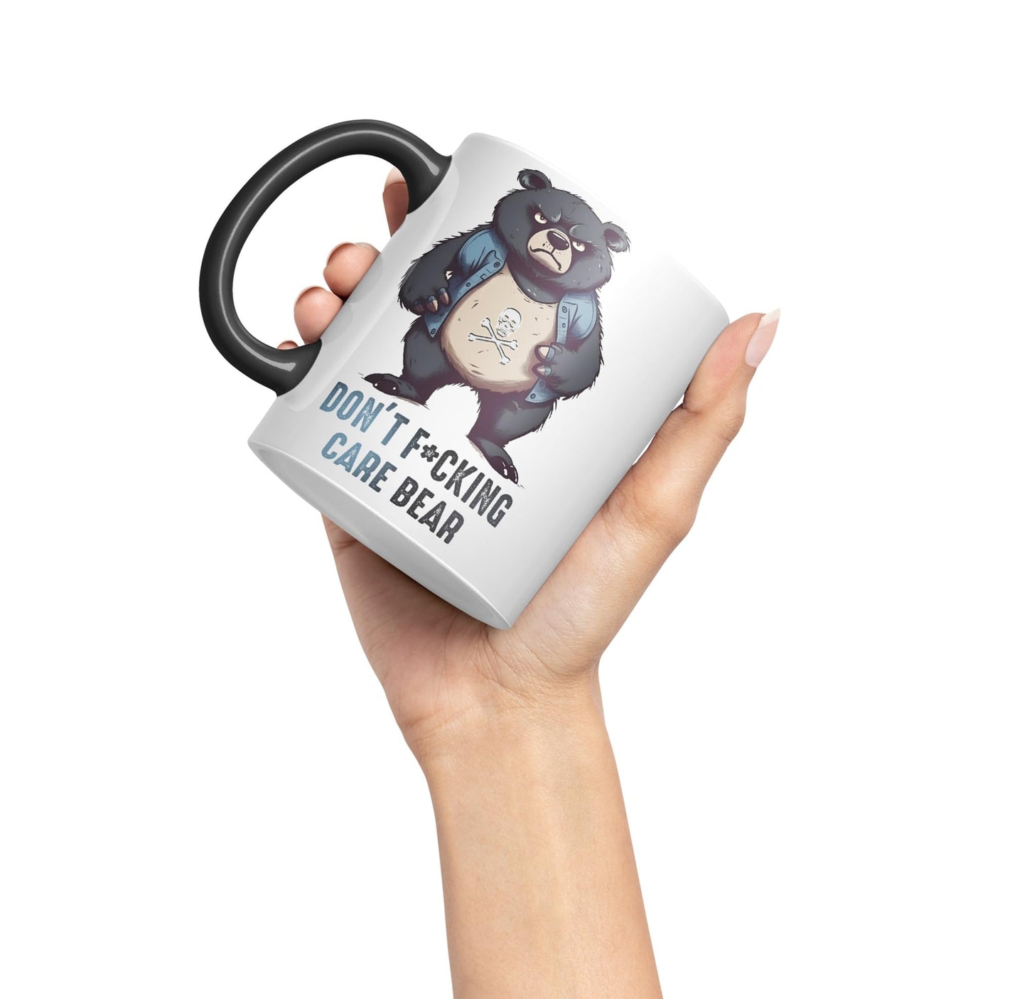 Vixar Don't F**g Care Bear Sarcastic Joke Ceramic Coloured Mug Cup for Tea Coffee Hot Brew 330ml 11Oz