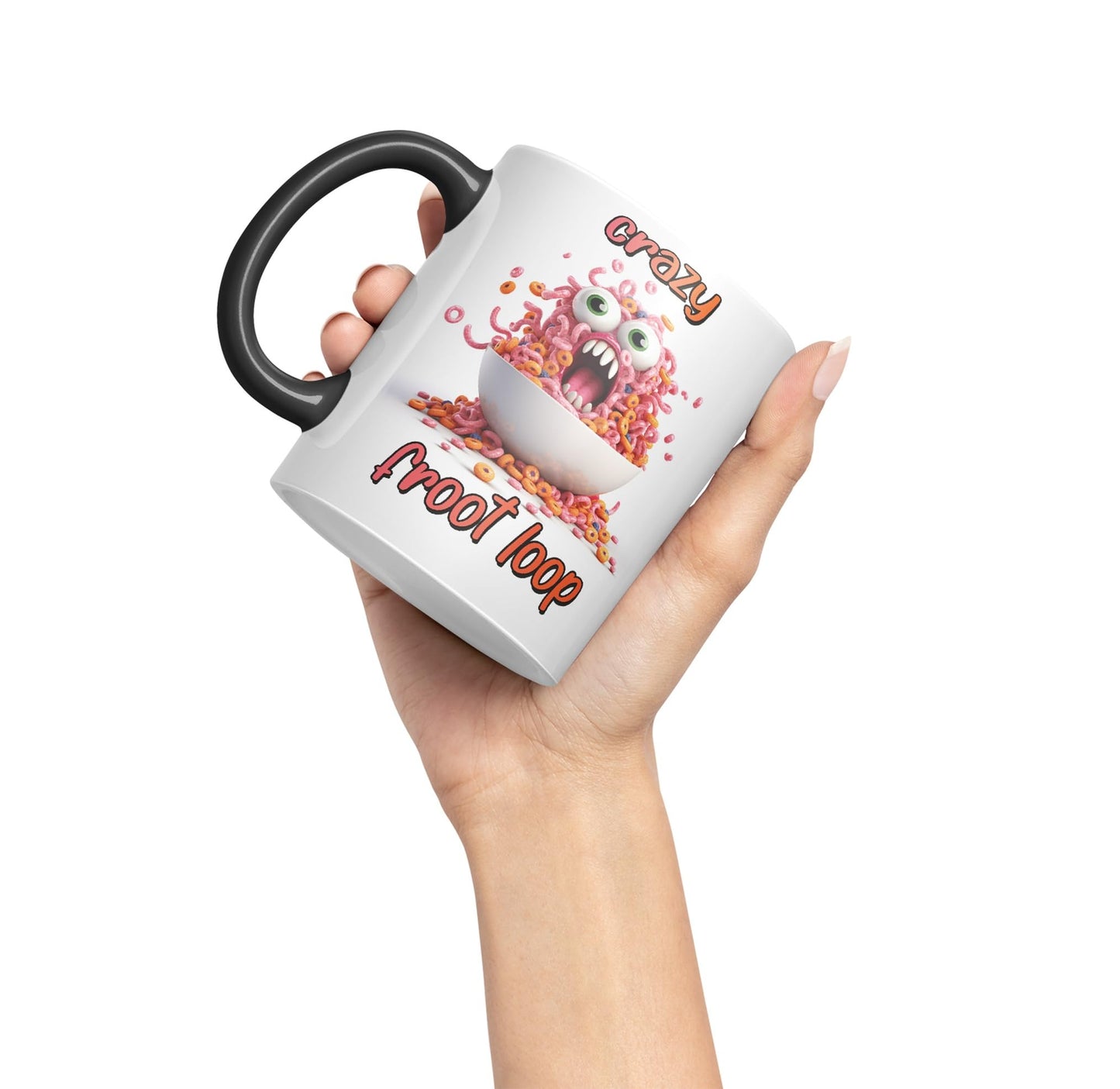 Crazy Froot Loop breakfest Joke sarkasm Sarcastic Ceramic Coloured Mug Cup for Tea Coffee Hot Brew 330ml 11Oz Gift