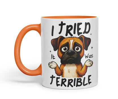 Vixar I Tried. It was Terrible Boxer Dog Mug – Coloured Ceramic Mug Cup Gift, 11oz (Black)