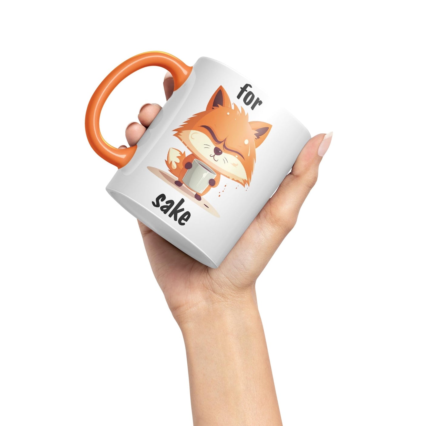 for Fox Sake Sarcastic Joke Ceramic Coloured Mug Cup for Tea Coffee Hot Brew 330ml 11Oz