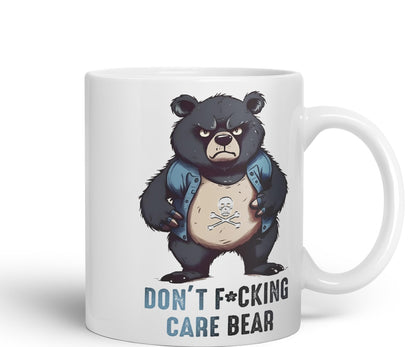 Vixar Don't F**g Care Bear Sarcastic Joke Ceramic Coloured Mug Cup for Tea Coffee Hot Brew 330ml 11Oz