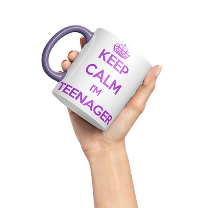 Keep Calm I'm Teenager Ceramic Coloured Mug Cup for Tea Coffee Hot Brew 330ml 11Oz Gift