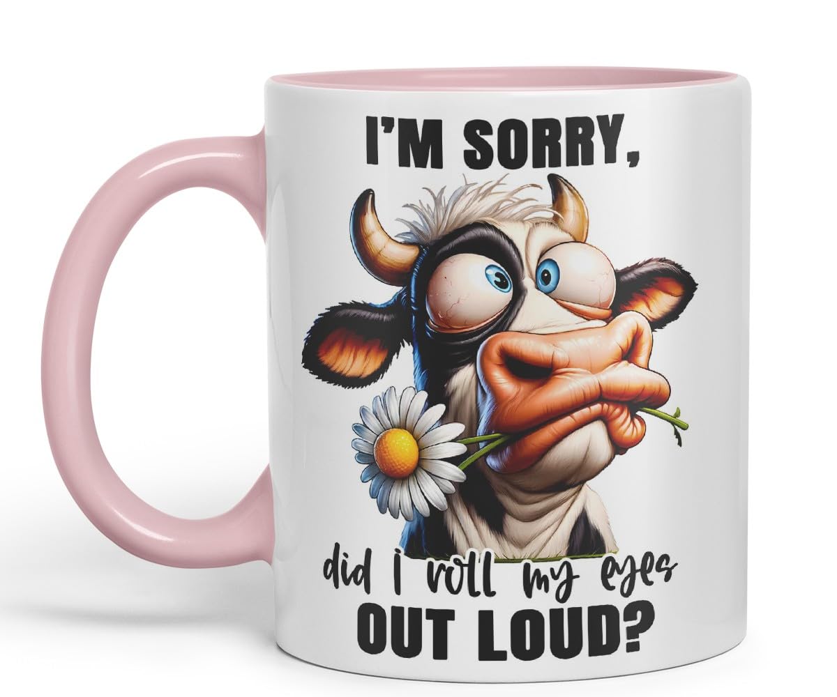 Vixar I’m Sorry – Did I Roll My Eyes Out Loud? Coloured Ceramic Mug Cup 11oz Funny Sarcastic Gift (Black)
