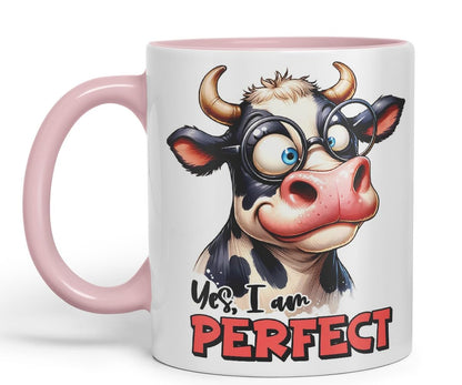 Yes, I Am Perfect Coloured Ceramic Mug Cup 11oz Funny Sarcastic Gift (Black)