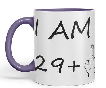 Vixar I am 29 + 1 Man Hand Ceramic 330 ml, 11oz Coloured Mug Cup Gift Coffee Tea Happy Birthday Turning 30 Years Old as a Joke Celebration 30th Birthday Gift idea
