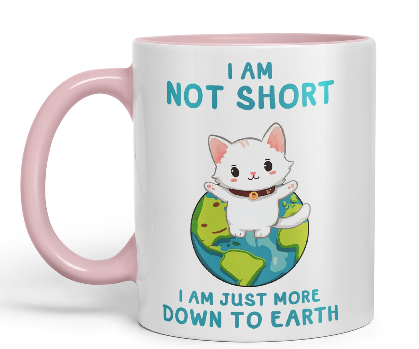 Vixar I am not Short Cats Sarcastic Joke Ceramic Coloured Mug Cup for Tea Coffee Hot Brew 330ml 11oz