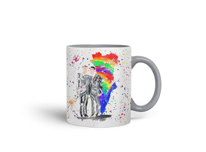 Vixar Wedding Mr and Mr Pride Gay Watercolour Art Coloured Mug Cup Gift Birthday Work Office Tea Coffee