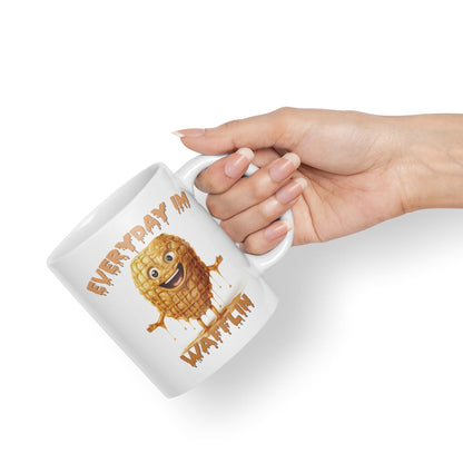 Everyday Im Wafflin, Joke sarkasm Sarcastic Ceramic Coloured Mug Cup for Tea Coffee Hot Brew 330ml 11Oz Gift