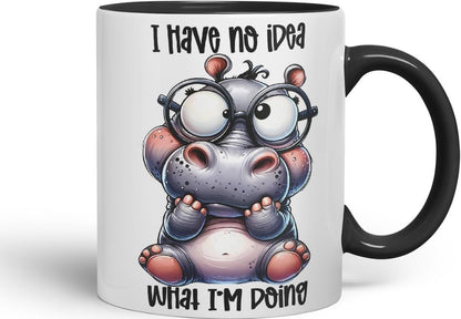 Vixar I Have No Idea What I’m Doing Coloured Ceramic Mug Cup 11oz Funny Sarcastic Gift (Black)