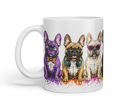 Vixar French Bulldog Dog Mug – Cute Frenchie Coloured Ceramic Mug Cup Gift, 11oz (Black)