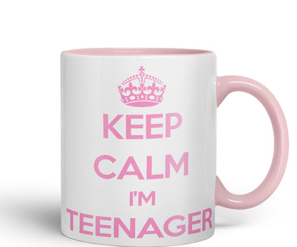 Keep Calm I'm Teenager Ceramic Coloured Mug Cup for Tea Coffee Hot Brew 330ml 11Oz Gift