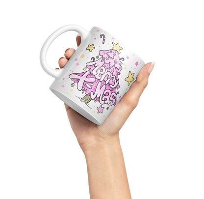 Vixar Christmas, Xmas Designs Tree Presents Coloured Ceramic Mug Cup Gift 330ml 11oz Work Office Tea Coffee Gift (CH3)