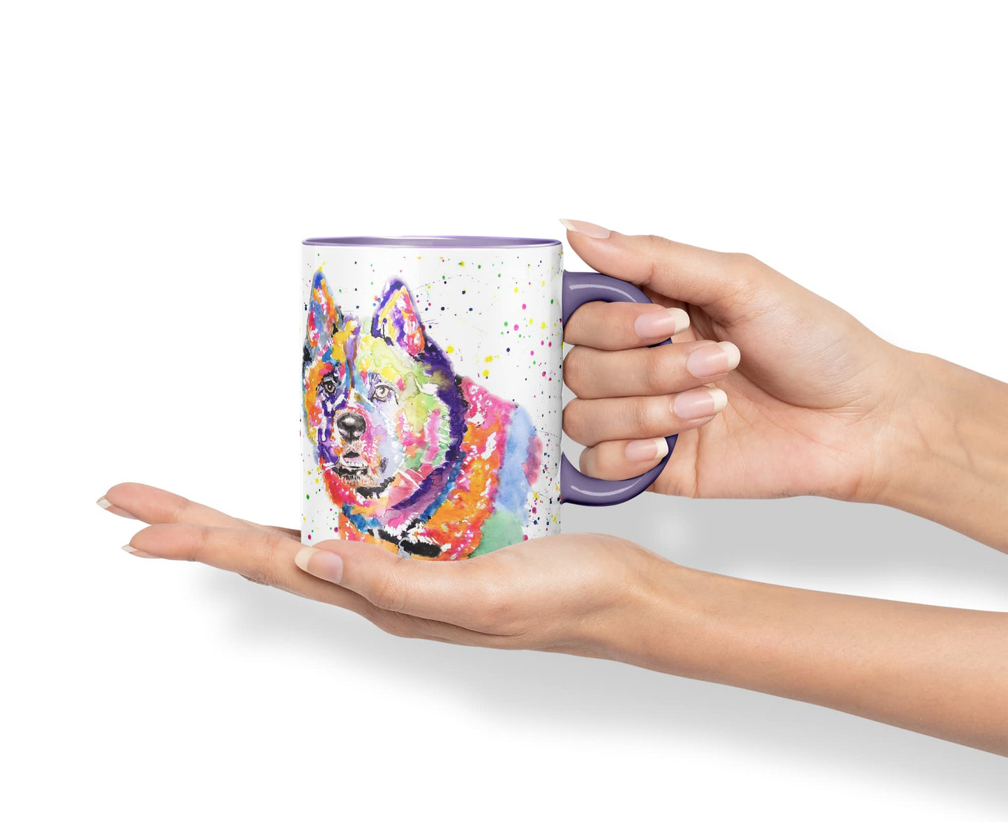 Vixar Akita Japanese Dog Breed Pet Animals Watercolour Art Coloured Mug Cup Gift Birthday Work Office Tea Coffee