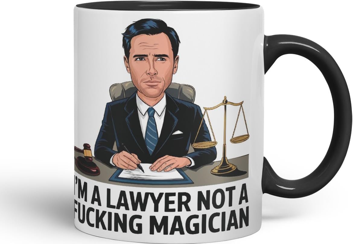 Vixar I’m a Lawyer, Not a F*cking Magician – Coloured Ceramic Mug Cup Gift, 11oz (Black)
