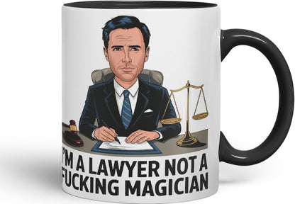 Vixar I’m a Lawyer, Not a F*cking Magician – Coloured Ceramic Mug Cup Gift, 11oz (Black)