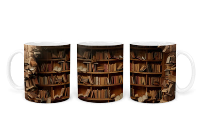 Vixar Book Wall Mug Ceramic Mug Cup Gift for Reading Lovers, 10oz V1