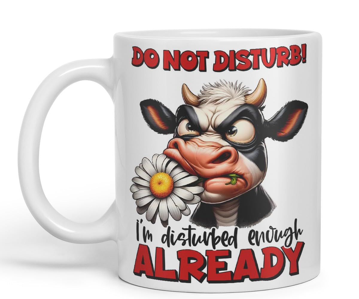 Vixar Do Not Disturb – I’m Disturbed Enough Already Coloured Ceramic Mug Cup 11oz Funny Sarcastic Gift (Black)