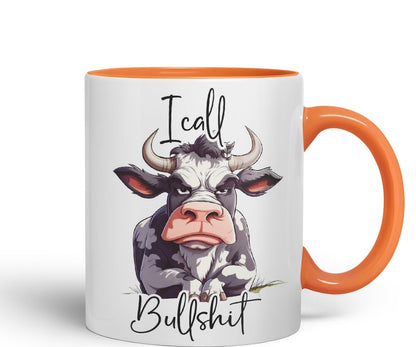 Vixar I Call Bull…Cow Coloured Ceramic Mug Cup Gift, 11oz (Black)